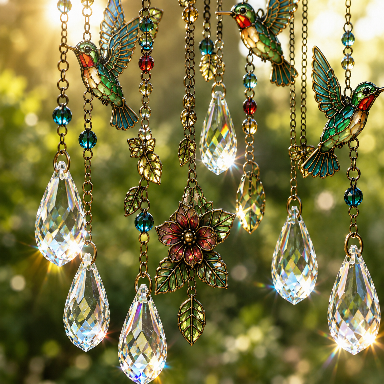 Colorful Hummingbird Wind Chime