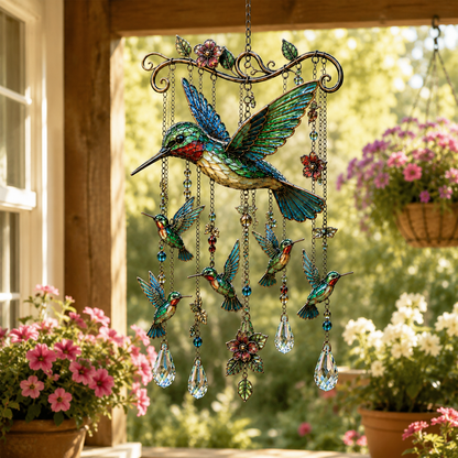 Colorful Hummingbird Wind Chime
