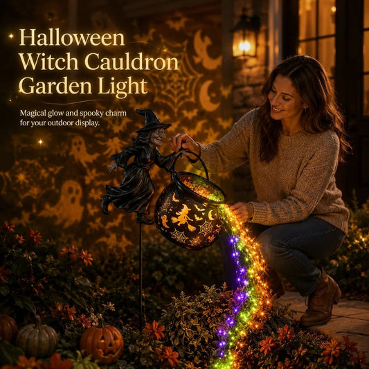 🎃Last Day 49% OFF Halloween Witch Cauldron Garden Light