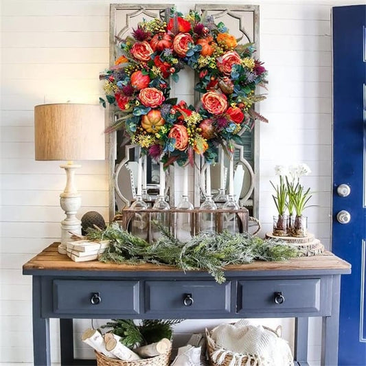 💖Last Day 49% OFF💖Fall Peony And Pumpkin Wreath - Year Round Wreath--🔥BUY 2 FREE SHIPPING