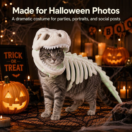 Glow-in-the-Dark Dinosaur Skeleton Pet Costume 🦖💚