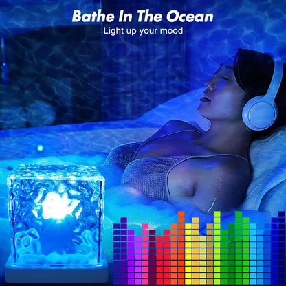 💫Rechargeable Waterproof Shower Light✨ – 🌈16 Colors Ocean Wave Projector with Remote🌊