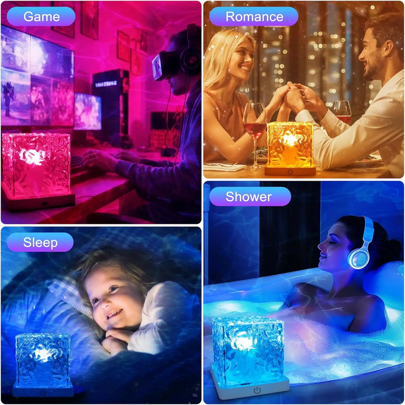 💫Rechargeable Waterproof Shower Light✨ – 🌈16 Colors Ocean Wave Projector with Remote🌊