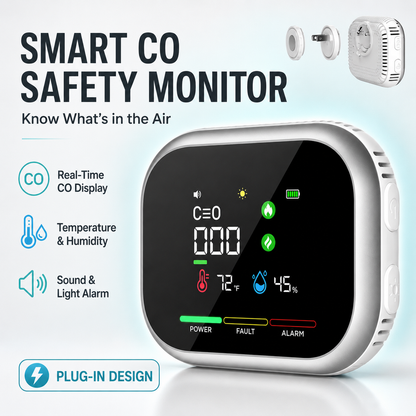 🛡️ Multi-Function Home Safety Detector – CO, Gas, Smoke, Temperature & Humidity Monitor