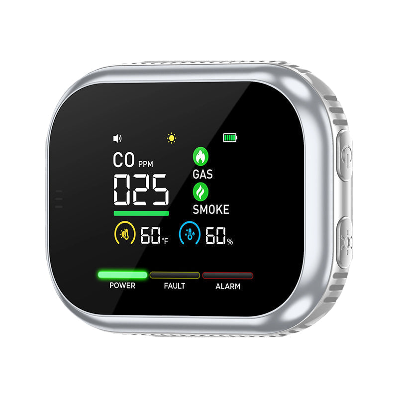 🛡️ Multi-Function Home Safety Detector – CO, Gas, Smoke, Temperature & Humidity Monitor