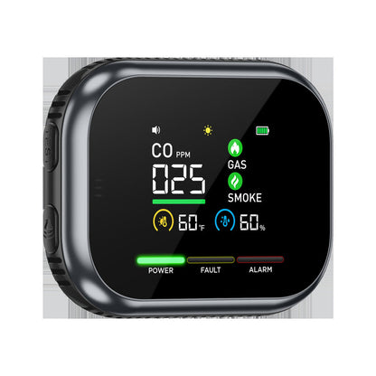 🛡️ Multi-Function Home Safety Detector – CO, Gas, Smoke, Temperature & Humidity Monitor