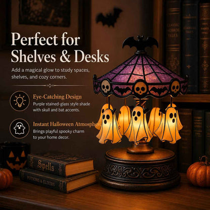 🎠 Ghost Carousel Motion Night Light – Cozy Halloween Glow🎃