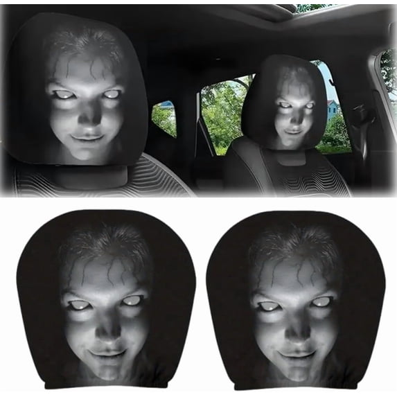 Ghost Face Headrest Covers-2PCS Universal Fit 🚗