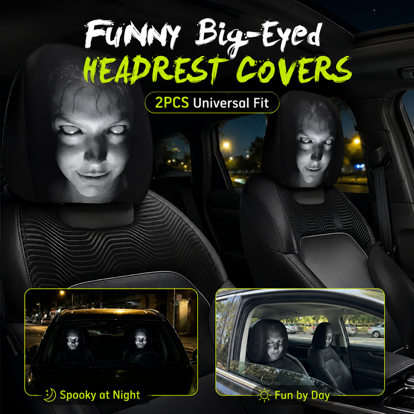 Ghost Face Headrest Covers-2PCS Universal Fit 🚗
