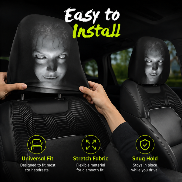 Ghost Face Headrest Covers-2PCS Universal Fit 🚗