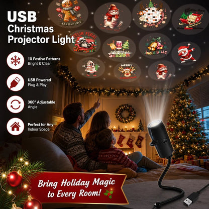 🎁[AL_FlashSale_50%OFF] HD Christmas Projector – 6 or 10 Festive Scenes | Plug & Play