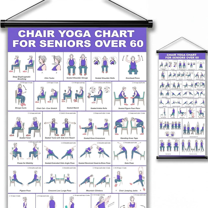 💃👩Tai Chi Chair Workout Chart for Seniors With 🎁Free Bonus Resistance Band+Instructional Video