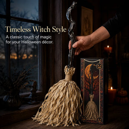 Magic Halloween Animated Moving Witch Broom Light‑Sound‑Motion