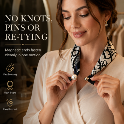 Effortless Glamour: Pop-On Pearl Necklace Scarf ✨
