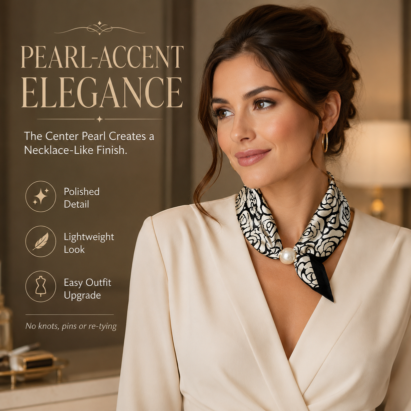 Effortless Glamour: Pop-On Pearl Necklace Scarf ✨