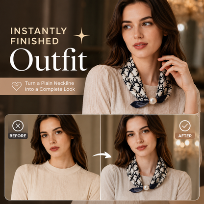 Effortless Glamour: Pop-On Pearl Necklace Scarf ✨