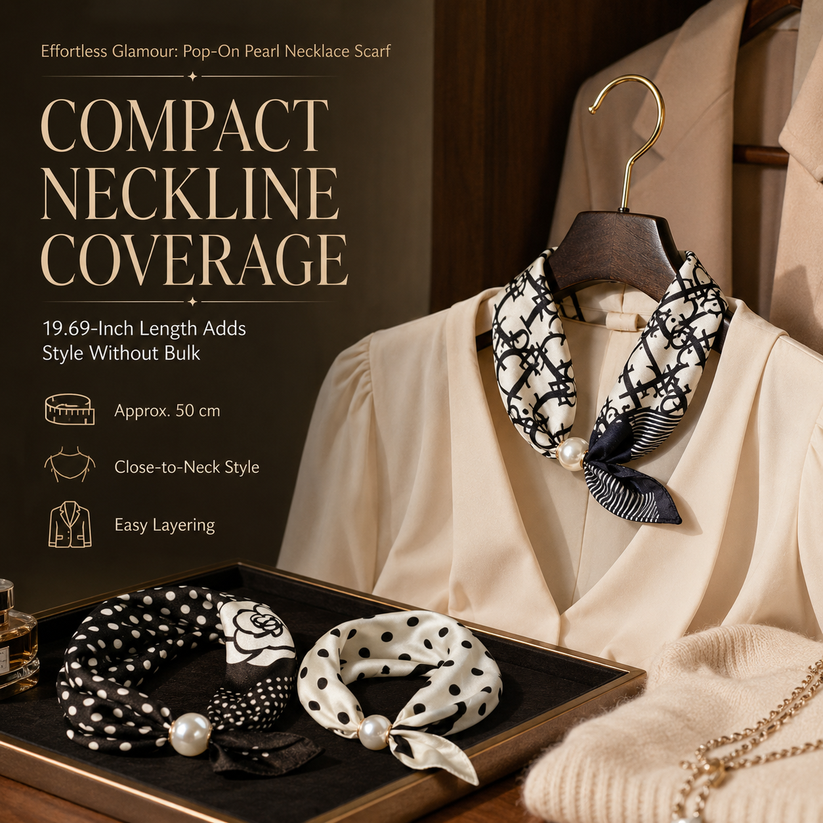 Effortless Glamour: Pop-On Pearl Necklace Scarf ✨