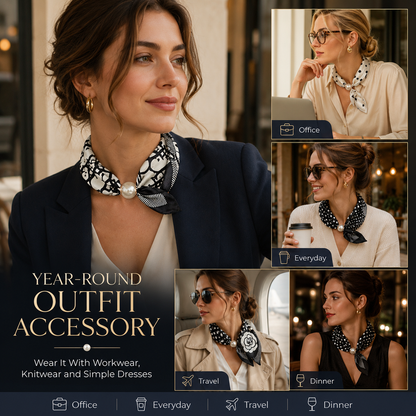 Effortless Glamour: Pop-On Pearl Necklace Scarf ✨