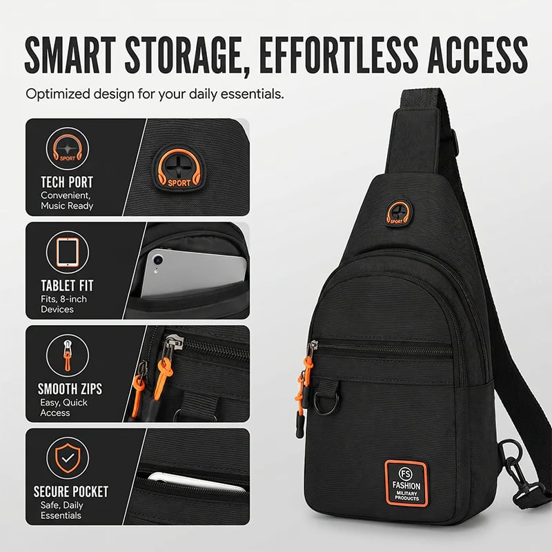 dht™⭐ Waterproof Multi-pocket Crossbody Sling Bag
