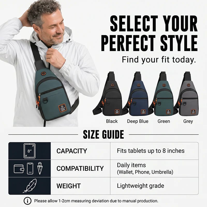 dht™⭐ Waterproof Multi-pocket Crossbody Sling Bag