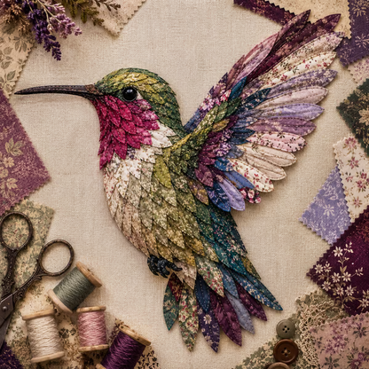Beginner Friendly ✨ 3D Patchwork Bird DIY Craft Kit – Create a Layered Fabric Bird Worth Displaying