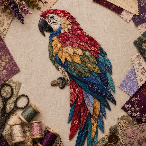 Beginner Friendly ✨ 3D Patchwork Bird DIY Craft Kit – Create a Layered Fabric Bird Worth Displaying