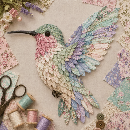 Beginner Friendly ✨ 3D Patchwork Bird DIY Craft Kit – Create a Layered Fabric Bird Worth Displaying