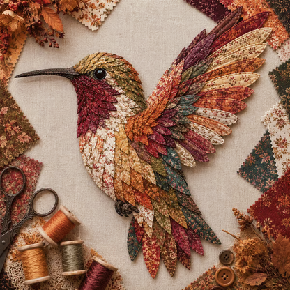 Beginner Friendly ✨ 3D Patchwork Bird DIY Craft Kit – Create a Layered Fabric Bird Worth Displaying