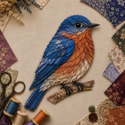 Beginner Friendly ✨ 3D Patchwork Bird DIY Craft Kit – Create a Layered Fabric Bird Worth Displaying
