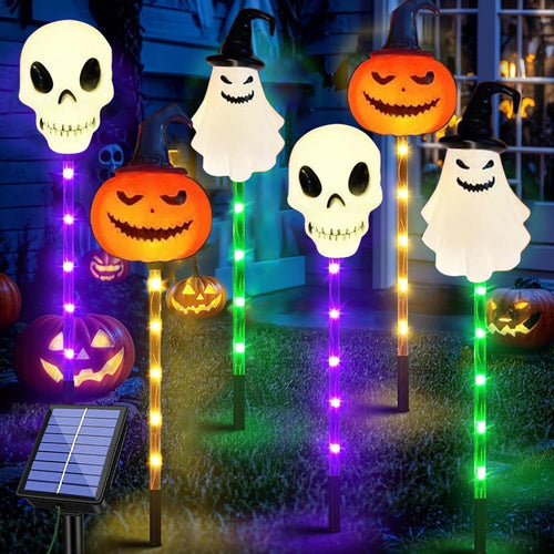 Halloween Solar Set - 6-pack decorative solar lights - pumpkin, ghost & skull