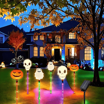 Halloween Solar Set - 6-pack decorative solar lights - pumpkin, ghost & skull