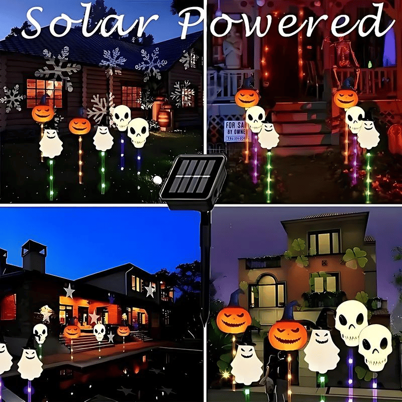 Halloween Solar Set - 6-pack decorative solar lights - pumpkin, ghost & skull