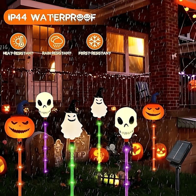Halloween Solar Set - 6-pack decorative solar lights - pumpkin, ghost & skull