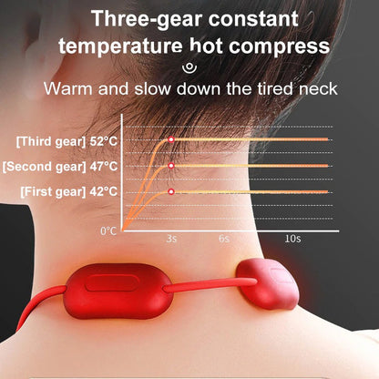 Smart TENS + EMS Mini Rechargeable Neck Massager with Heat Therapy
