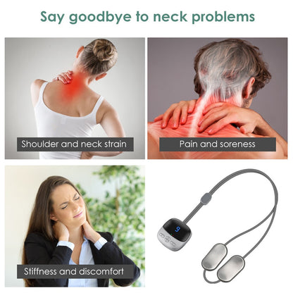 Smart TENS + EMS Mini Rechargeable Neck Massager with Heat Therapy