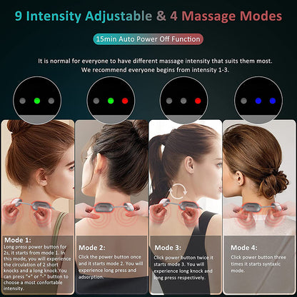 Smart TENS + EMS Mini Rechargeable Neck Massager with Heat Therapy