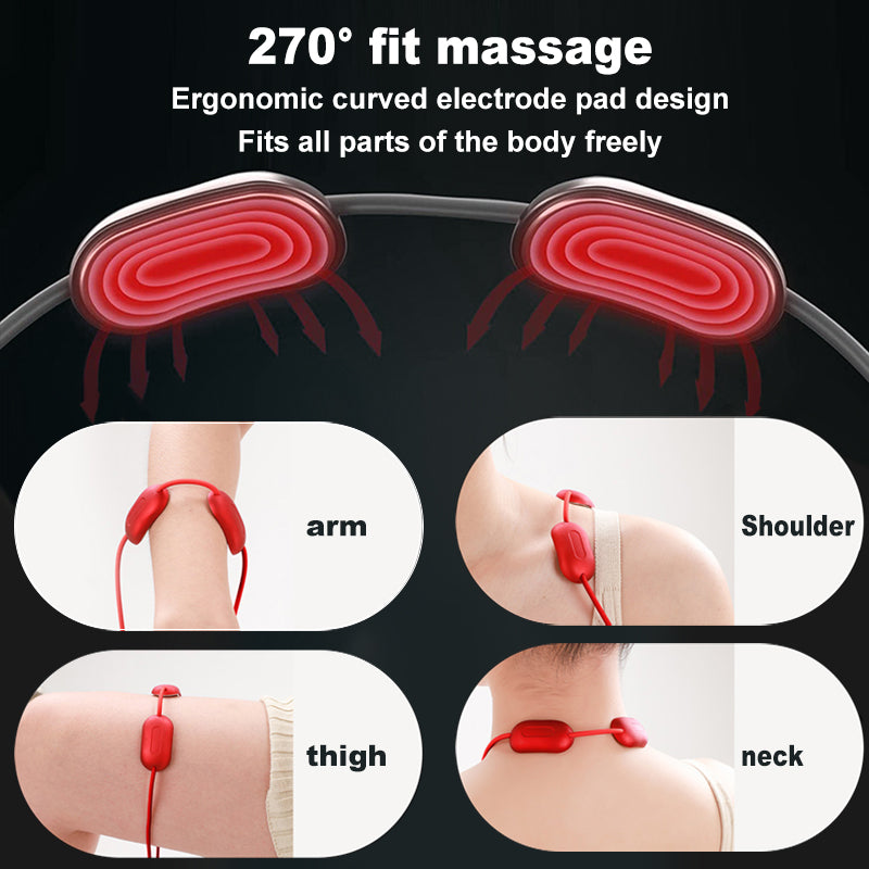 Smart TENS + EMS Mini Rechargeable Neck Massager with Heat Therapy