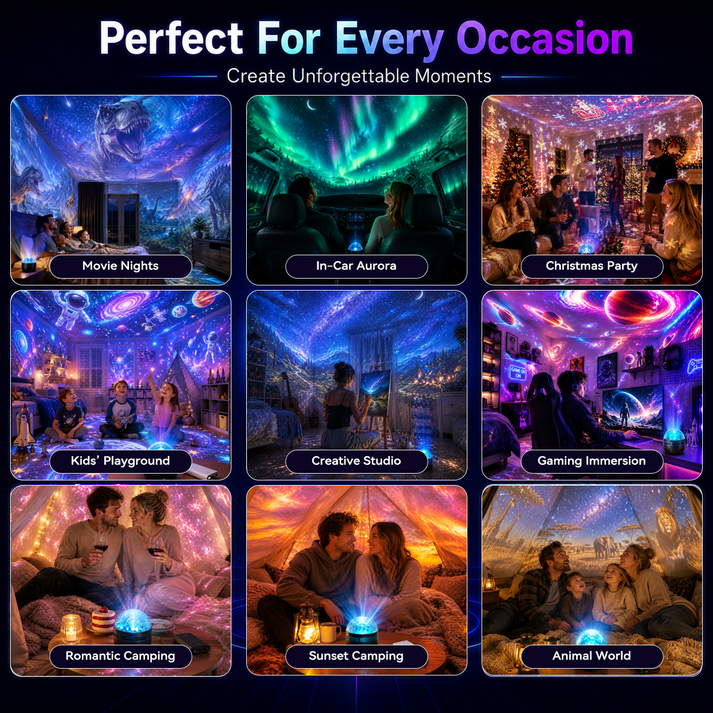 🦖🎁360° Smart Holographic Starry Sky Projector (HD Smart Dynamic 5D)