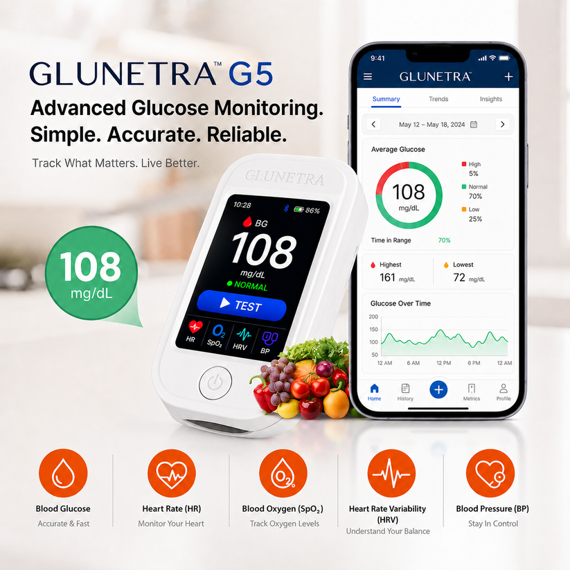 Hot Sale Non-Invasive Glucose & Health Monitor | 🩸 No Finger Pricks Blood Sugar Monitoring Device