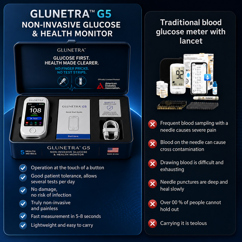 Hot Sale Non-Invasive Glucose & Health Monitor | 🩸 No Finger Pricks Blood Sugar Monitoring Device