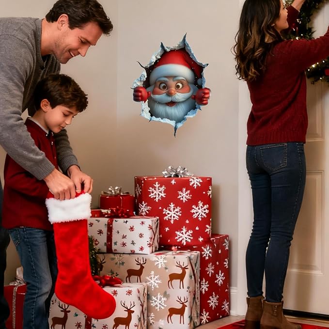 Christmas Santa Claus Breakthrough Art Stickers