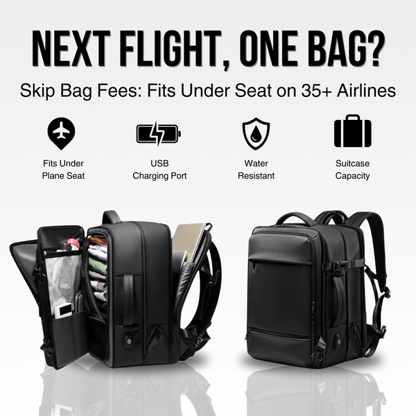 Expandable Large Capacity Backpack, Multifunctional Travel Business Laptop Backpack for Men Women