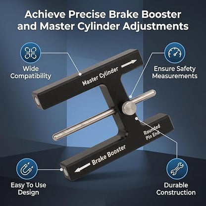 🛠️ Premium Aluminium Brake Booster Push Rod Adjustment Tool with Length Gauge