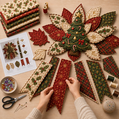 🎄Beginner-Friendly Oversized Christmas Character Quilted Door Hanger Sewing Kit| Complete Kit with All Tools & Step-by-Step Guide Included
