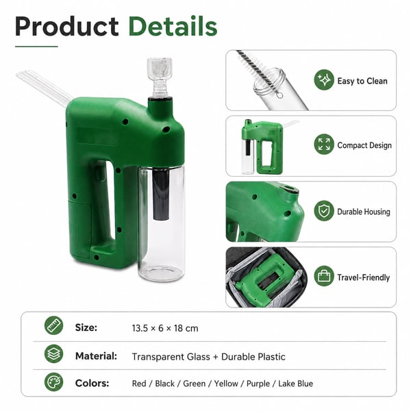  Portable Handheld Electric Filtration Device | Modern Glass Minimalist Design
