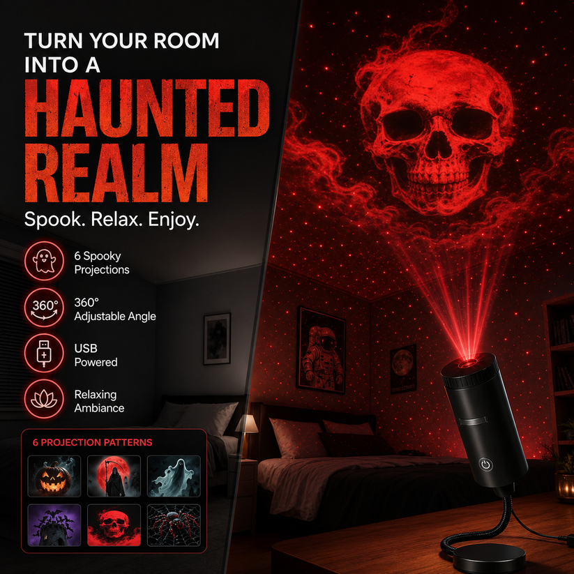 Plug-and-Play HD Halloween Horror Projector