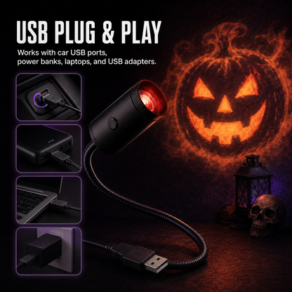 Plug-and-Play HD Halloween Horror Projector