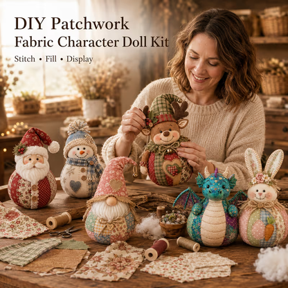 🎄🎅Patchwork Fabric Doll DIY Kit | ✨Create a Cozy Handmade Character for Every Season!
