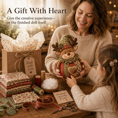 🎄🎅Patchwork Fabric Doll DIY Kit | ✨Create a Cozy Handmade Character for Every Season!