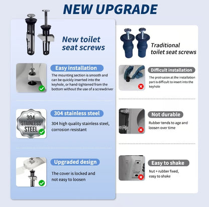 2 Pcs Heavy Duty Toilet Seat Fastener Bolt kit